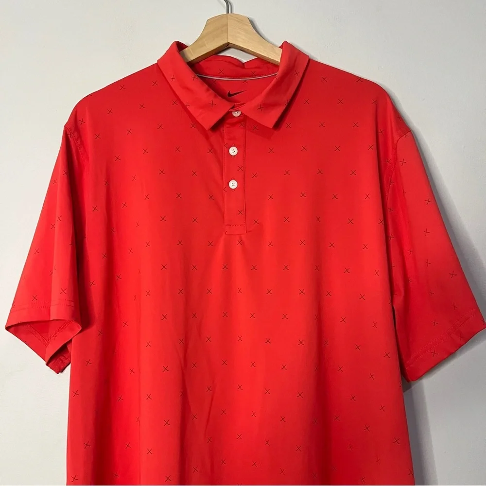 Nike DriFit Red Cross Golf Clubs Performance Polo XL